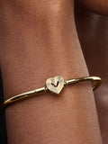 Radiating Heart Clasp Bangle