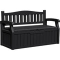 Greesum Outdoor Storage Bench, 80 Gallon, Dark Black, 52.8in L x 22.6in W x 32.3in H