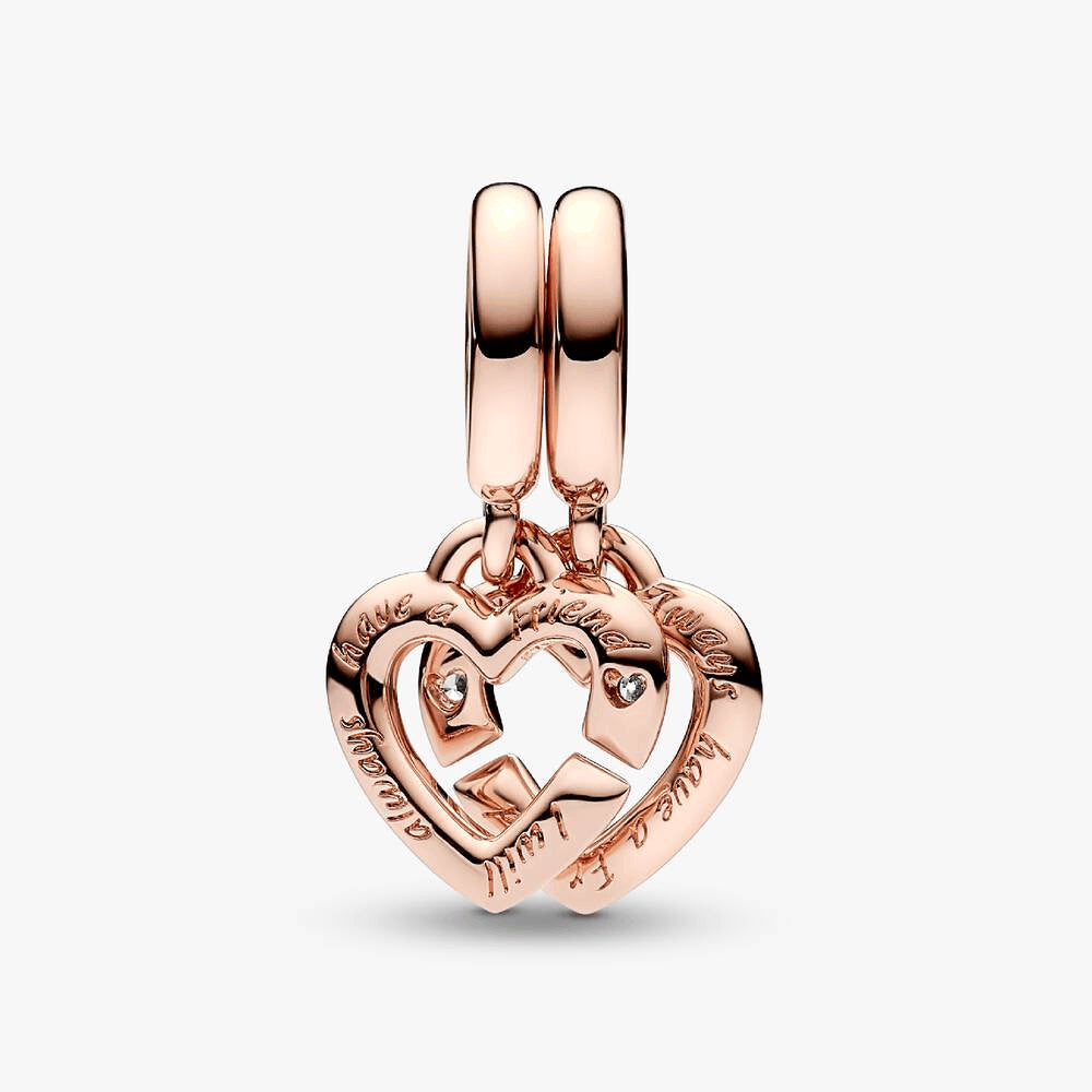 FINAL SALE - Linked Sister Hearts Split Dangle Charm