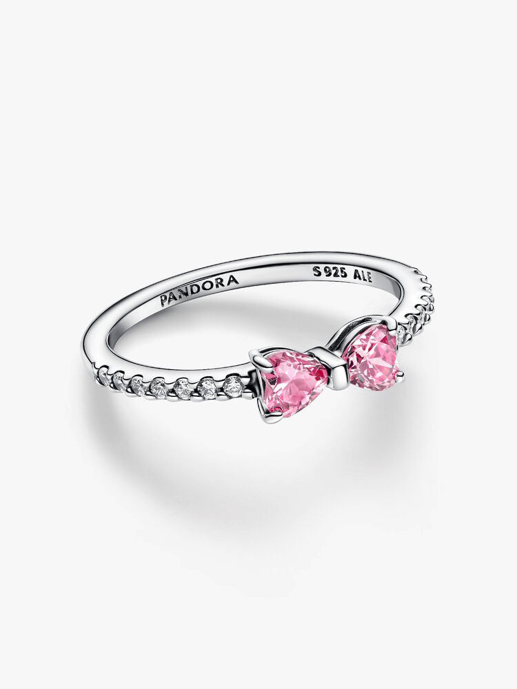 Sparkling Pink Bow Ring