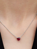 Sparkling Heart Halo Pendant Collier Necklace