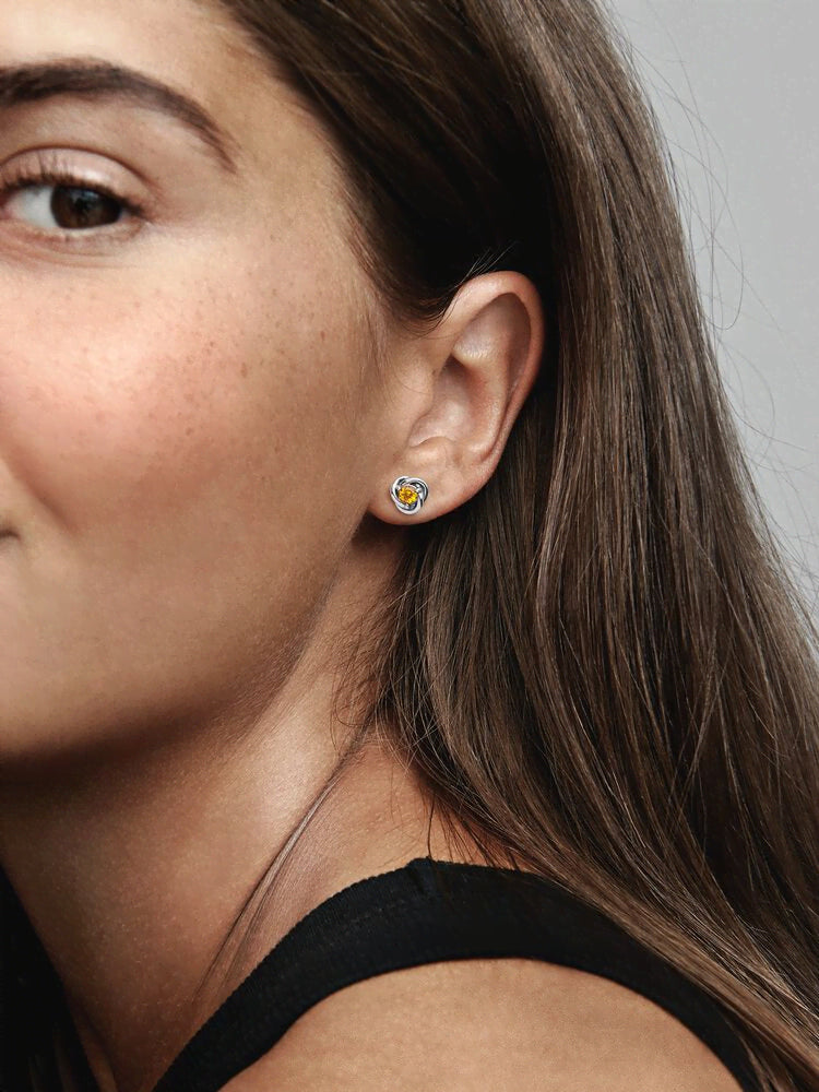 November Honey Eternity Circle Stud Earrings