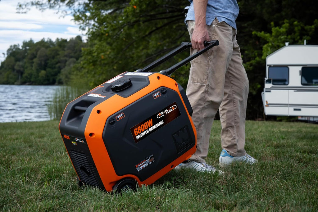 WEN Dual Fuel Inverter Generator 6800W Peak Power, RV-Ready, CO Watchdog