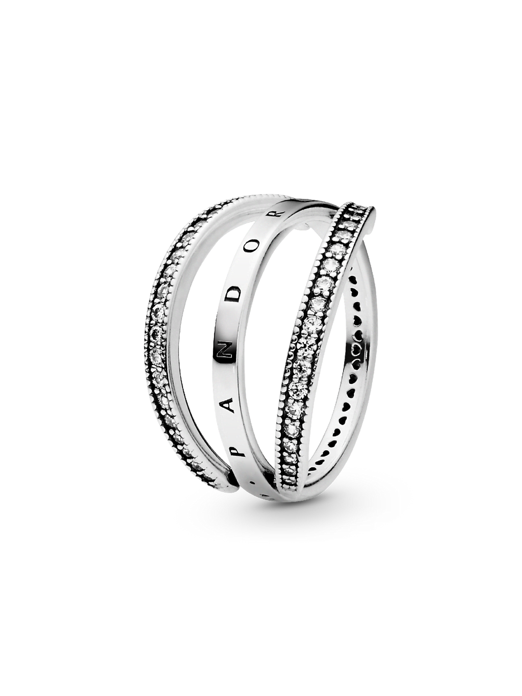 FINAL SALE - Pandora Logo and Hearts Ring
