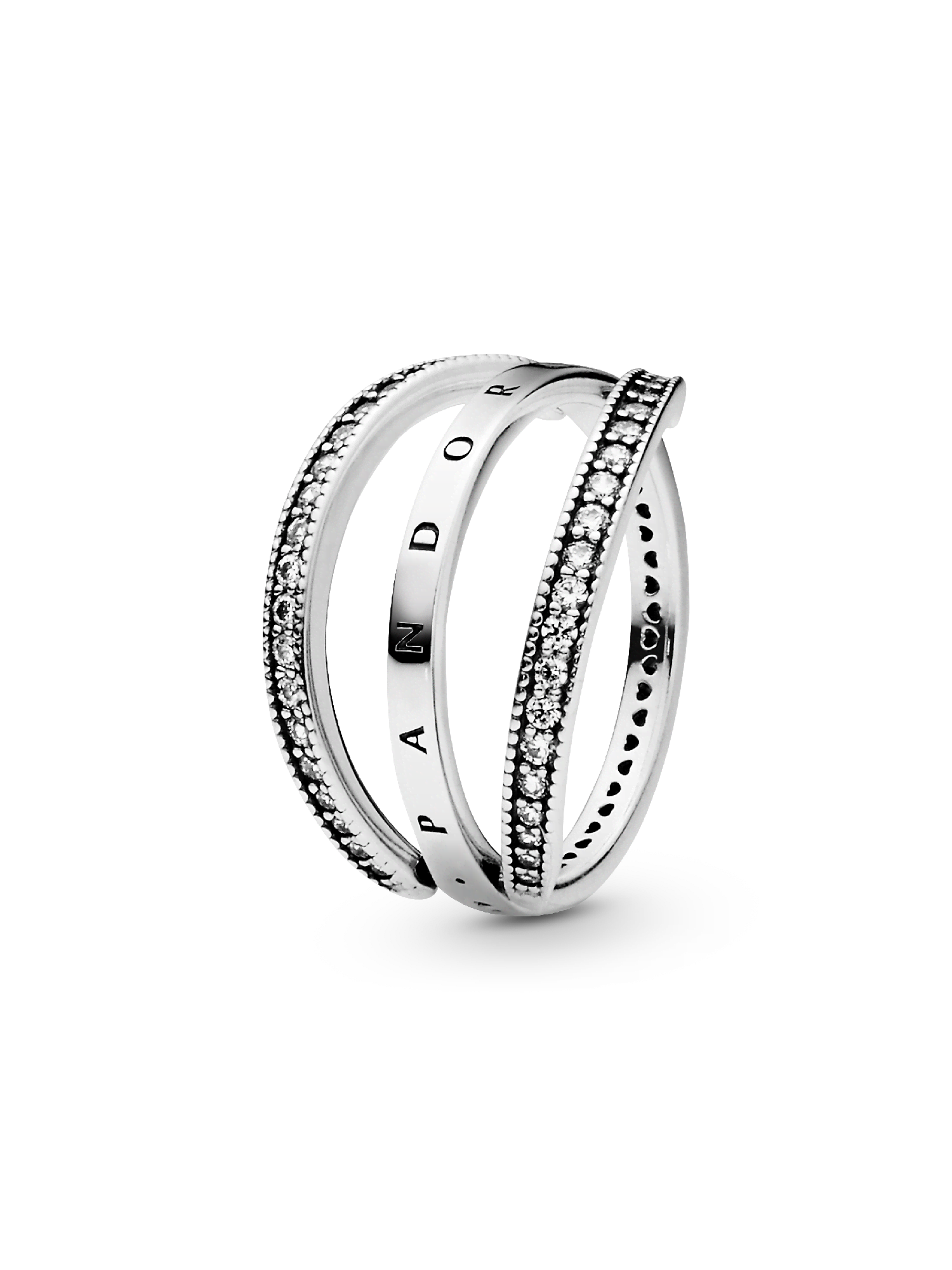 FINAL SALE - Pandora Logo and Hearts Ring