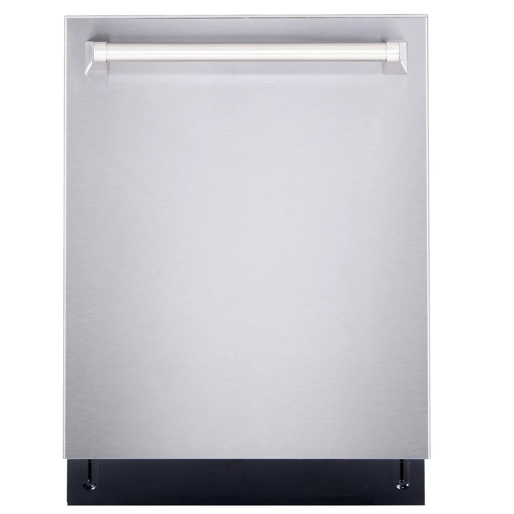 Cosmo 4-Piece Kitchen Appliance Package - 30 in Gas Range, Wall Mount Range Hood, 24 in Built-In Dishwasher, French Door Refrigerator