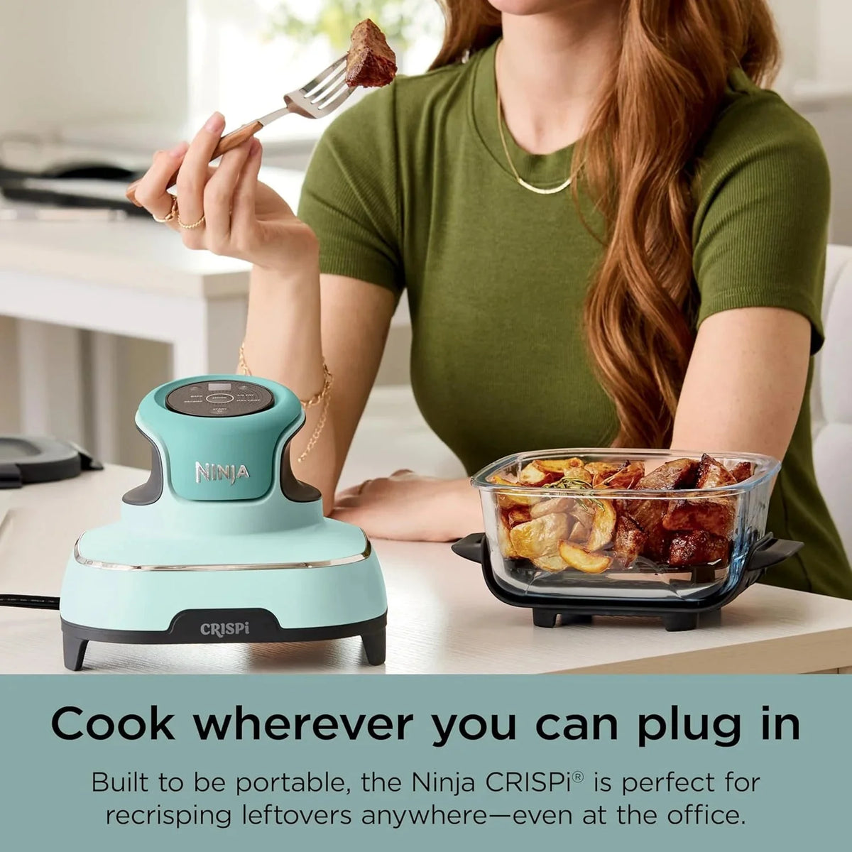 Ninja Crispi 4-in-1 Portable Glass Air Fryer Cooking System, 1500W, 4 QT And 6-Cup Containers