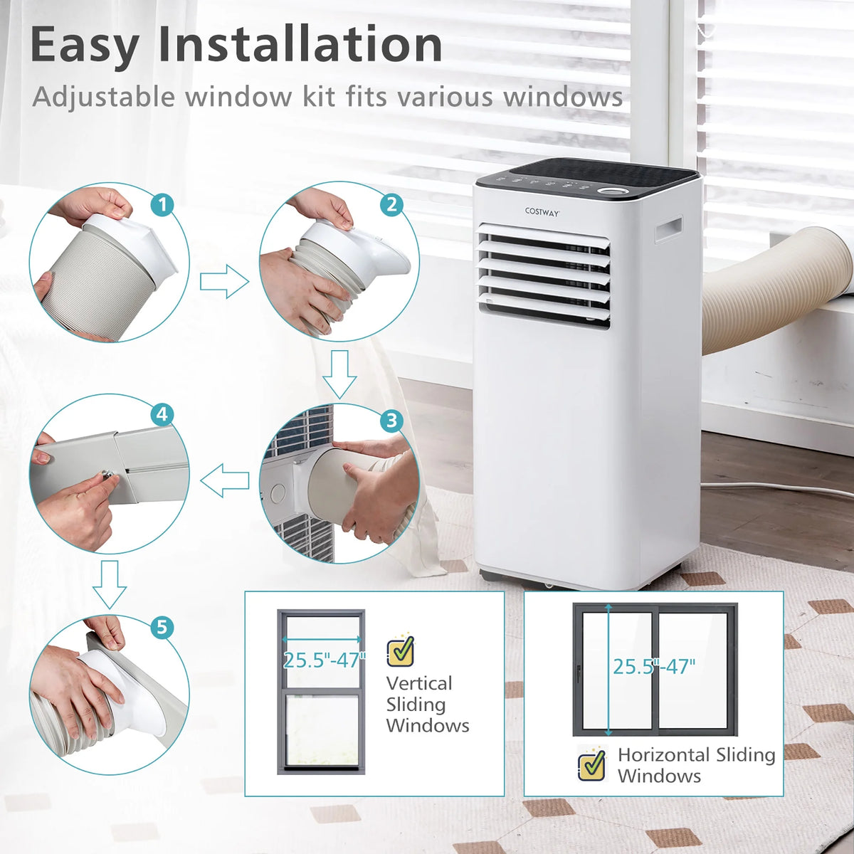Costway Portable Air Conditioner 10000 BTU 3-in-1 White