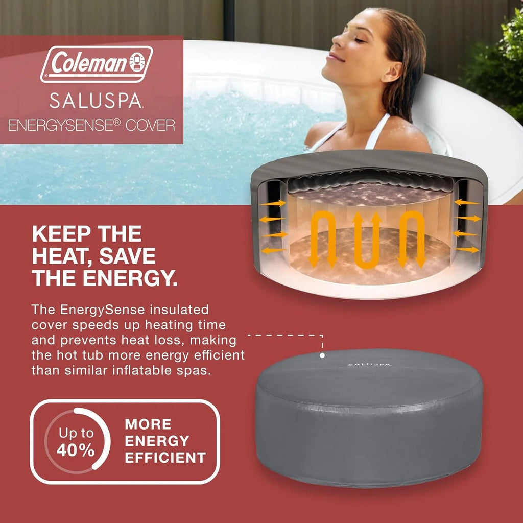 2-4 Person Inflatable Hot Tub With 120 Air Jets And Insulated Cover