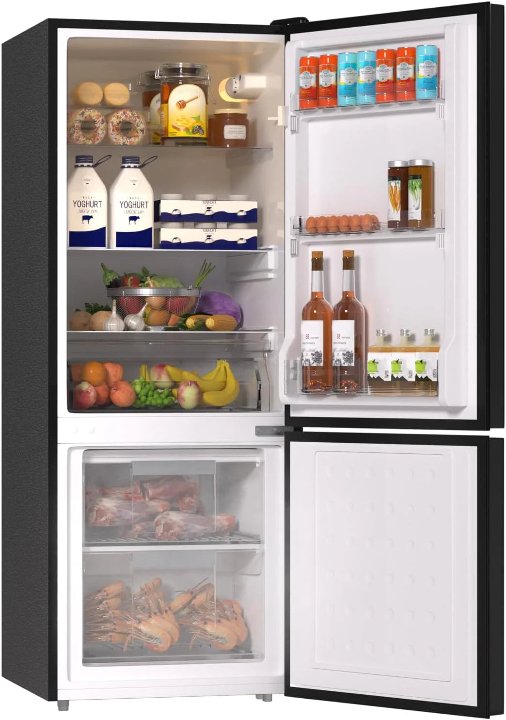 BANGSON Bottom Freezer Refrigerator 7.1 Cu.Ft Black - 2 Door