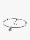 March Eternity Circle Dangle Charm Bracelet Set