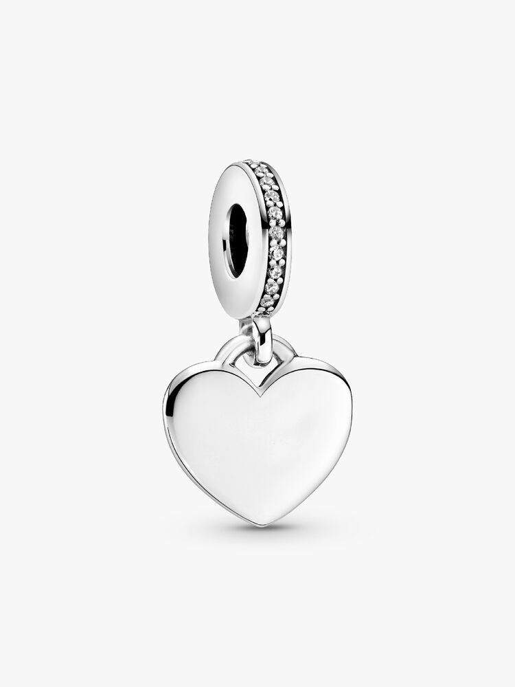 Engravable Heart Tag Dangle Charm Snake Chain Slider Bracelet Set
