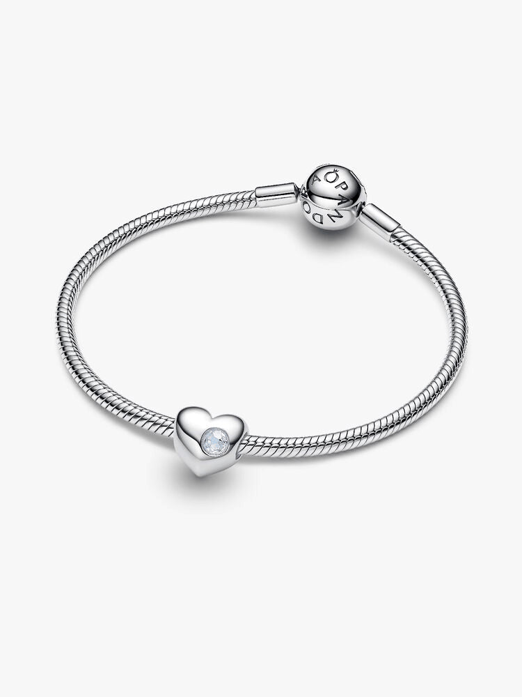 Engravable Sea Aqua Blue Stone Heart Charm