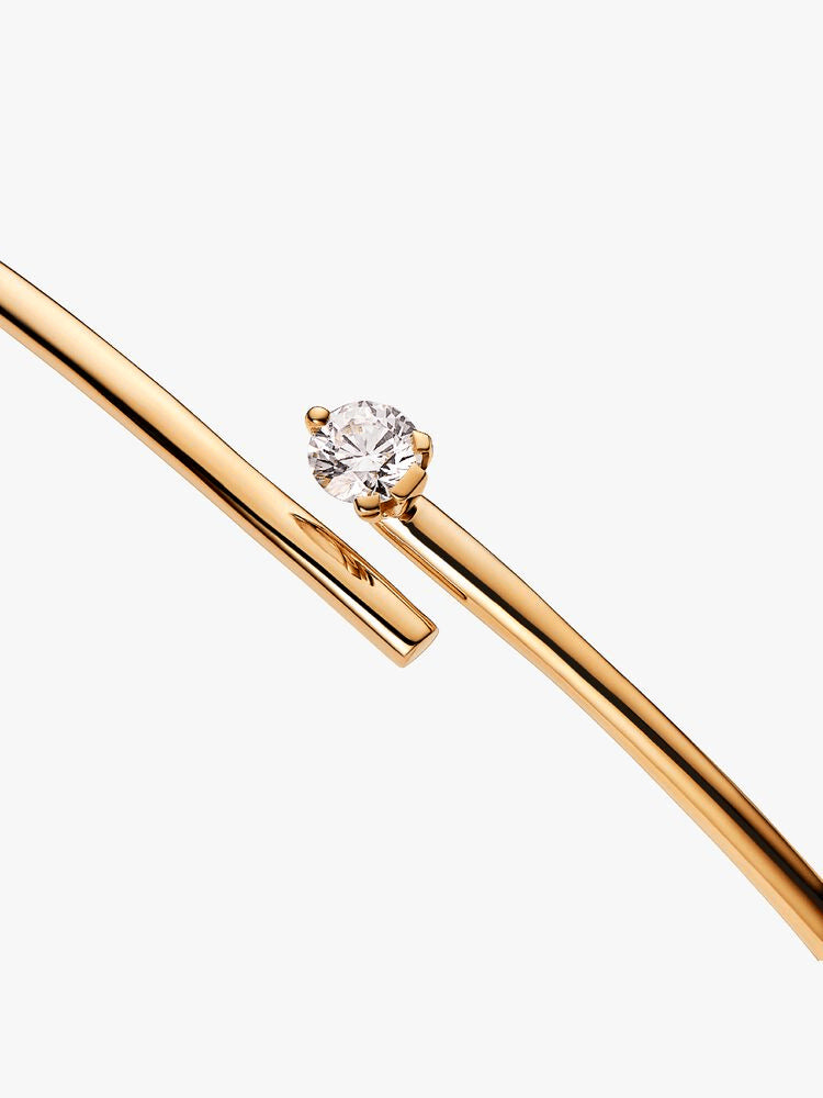 Pandora Nova 14k Gold Lab-grown Diamond Open Bangle