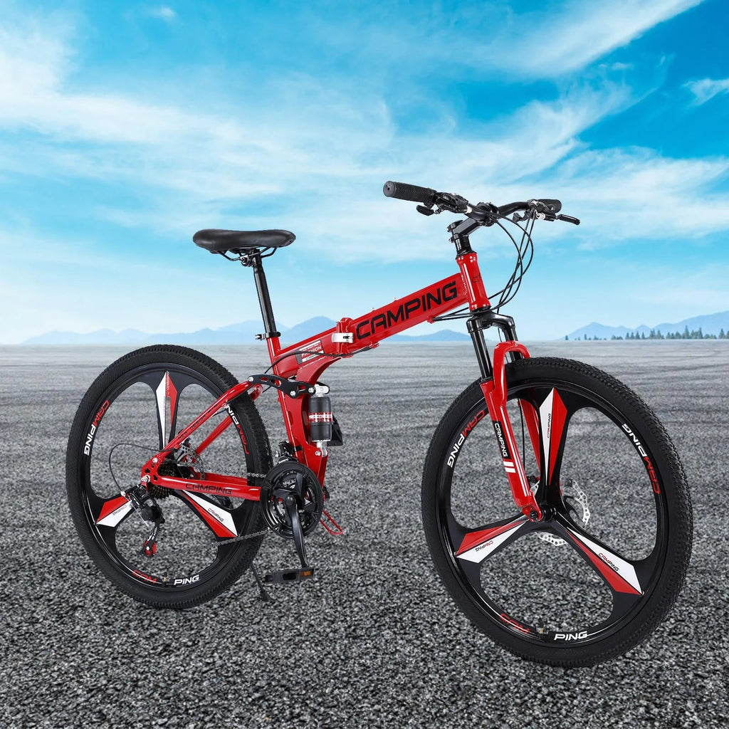 Zimtown Folding Mountain Bike, 26 inch Shimano 21 Speed MTB