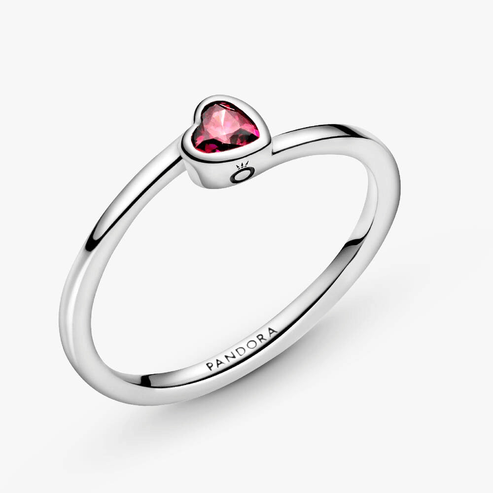 FINAL SALE - Red Tilted Heart Solitaire Ring