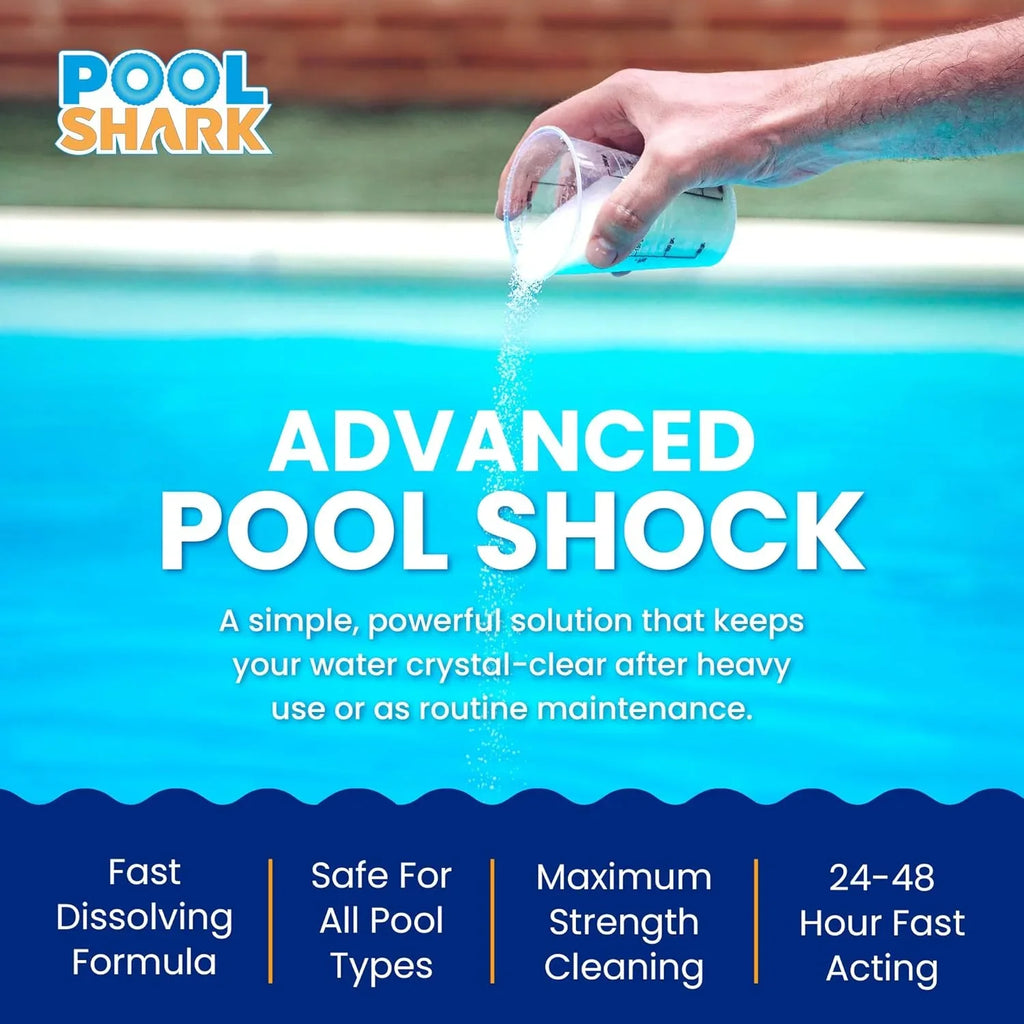 POOL SHARK Calcium Hypochlorite Pool Shock Chlorine Granules, 68%, 50 lbs - CH50