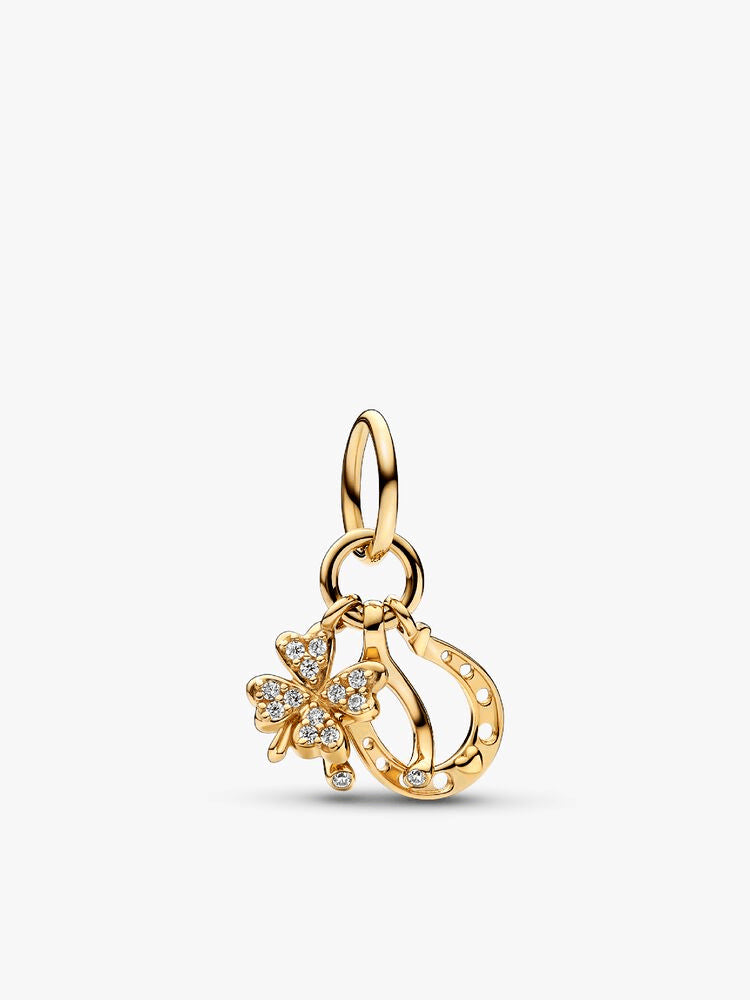 Lucky Clover, Wishbone & Horseshoe Dangle Charm