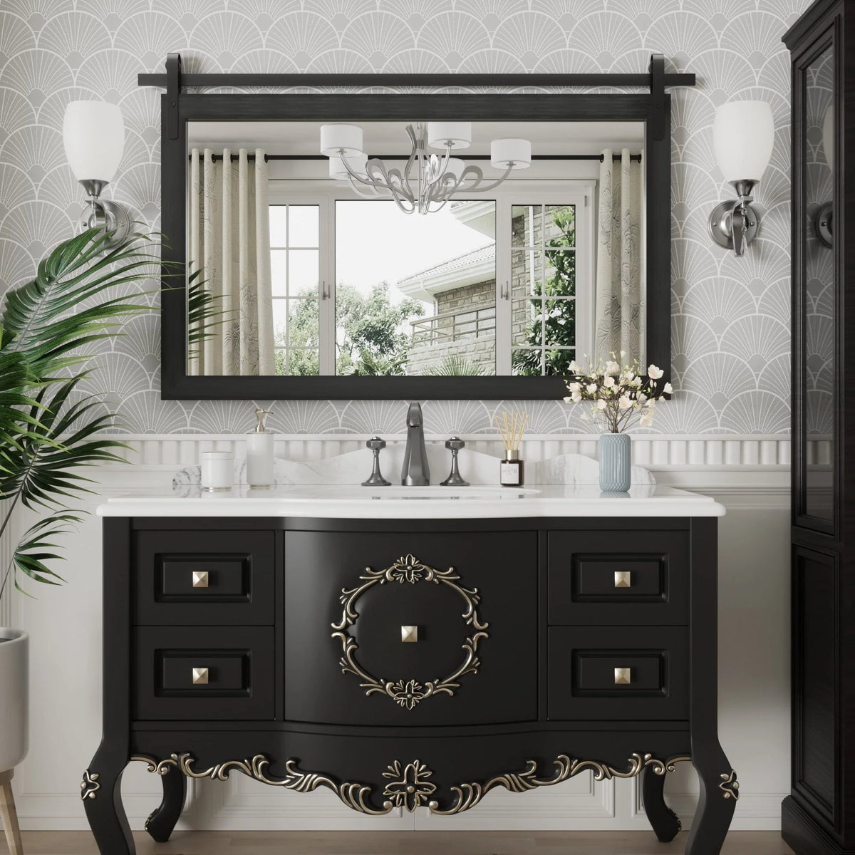 Rectangular Wall Mirror With Wood Frame, 18 x 26 in, 22 x 30 in, 24 x 36 in, or 40 x 26 in - Multiple Sizes
