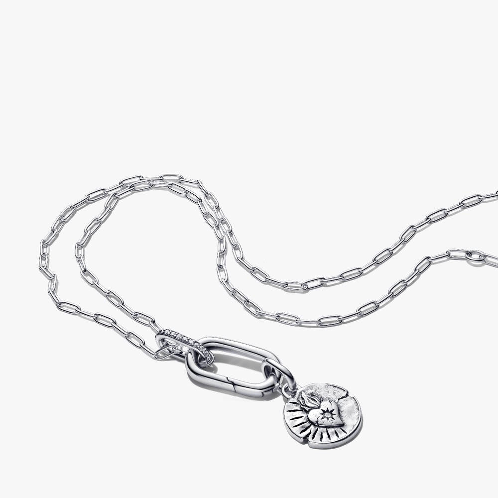 Heart Medallion Charm Necklace Set