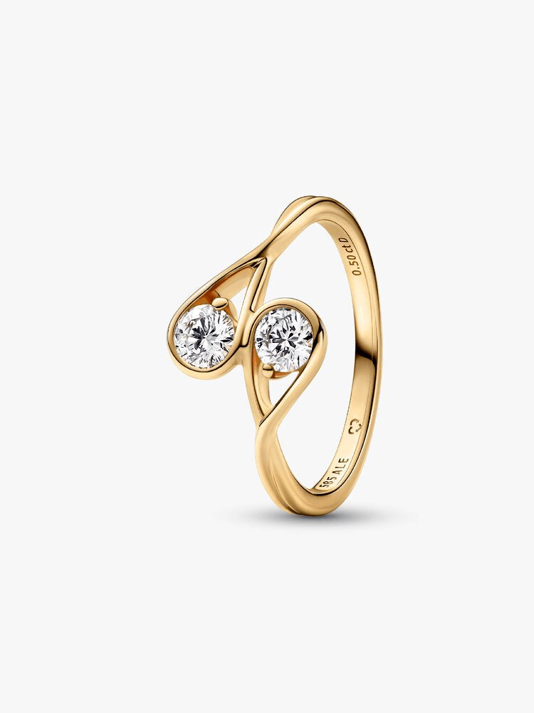 Pandora Infinite 14k Gold Double Lab-grown Diamond Ring
