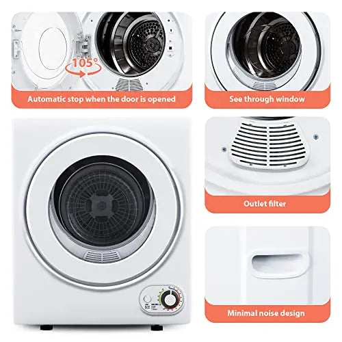Euhomy Portable Clothes Dryer 110V 850W 1.5 cu.ft - Compact Laundry Dryer