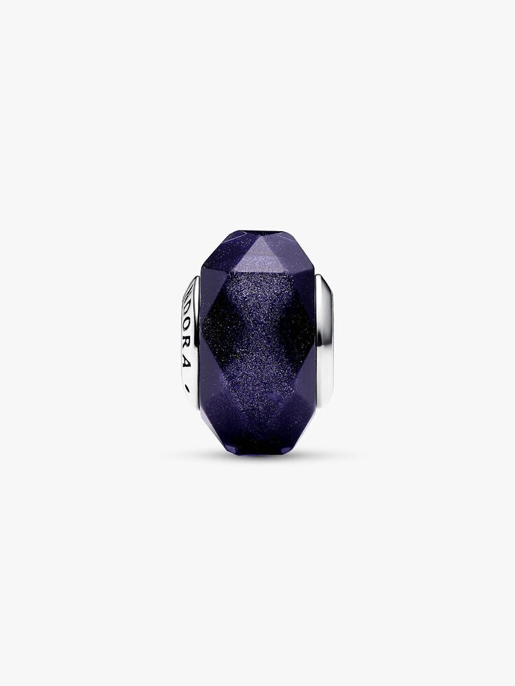 Faceted Blue Murano Glass Charm