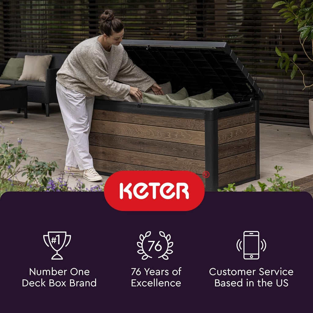 200 Gallon Resin Deck Box, 59.7 in L x 28.5 in W x 35.4 in H
