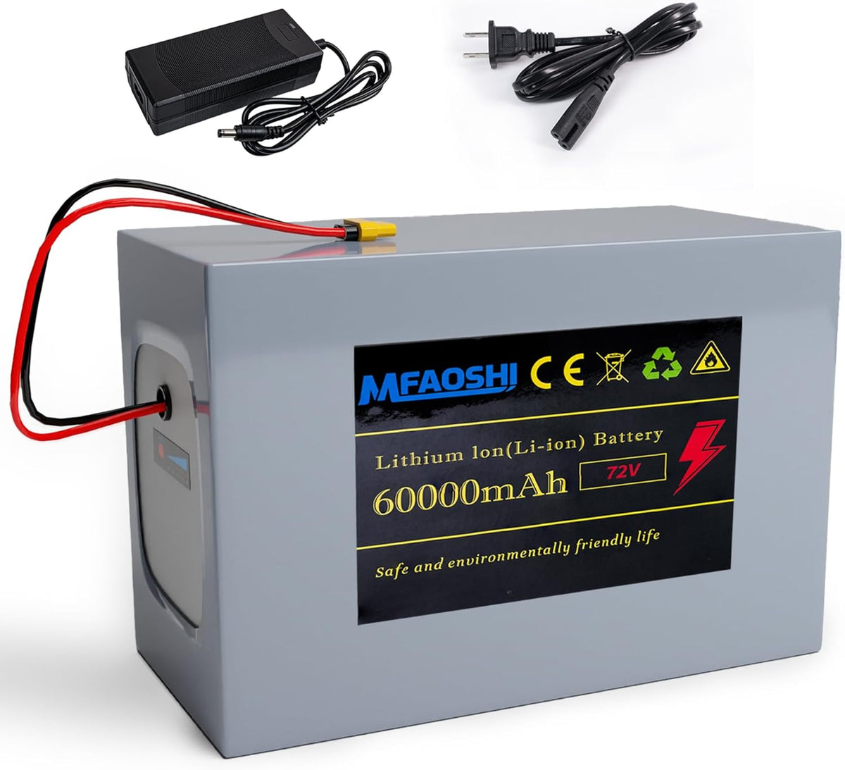 72V 60Ah Lithium E-Bike Battery With LED Battery Level Indicator And XT90 Connector