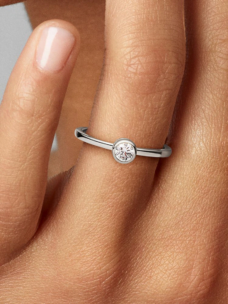 Pandora Era Bezel Sterling Silver Lab-grown Diamond Ring
