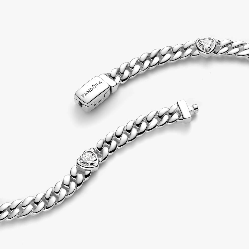Heart Cuban Chain Bracelet