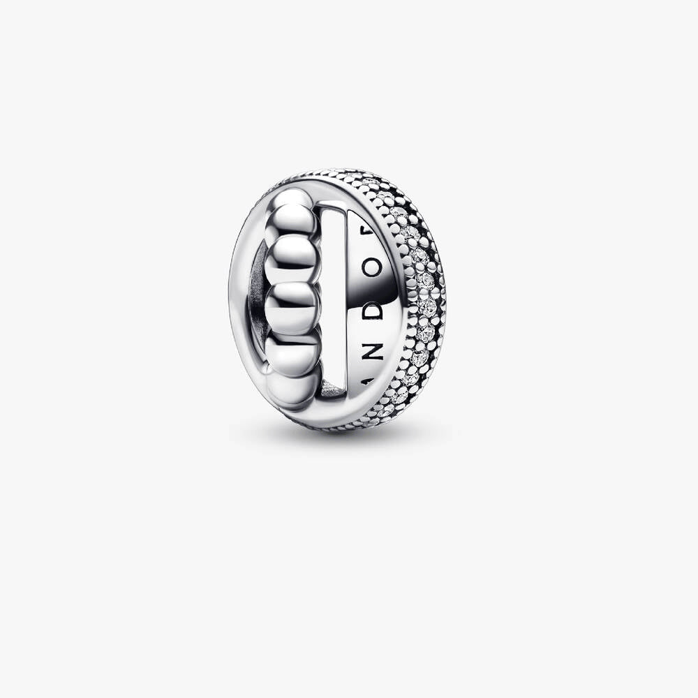 FINAL SALE - Pandora Logo, Pavé & Beads Charm