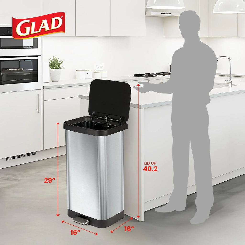 20 Gallon Stainless Steel Step Trash Can With Odor Control