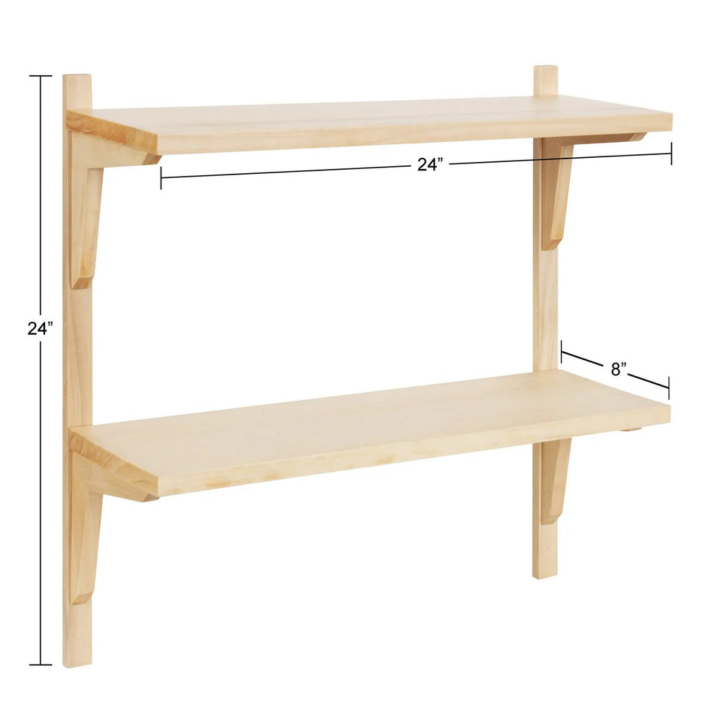Mid-Century Wall Shelves, 24x8x24 Inch Decorative Wall-Mounted Storage And Display Shelving