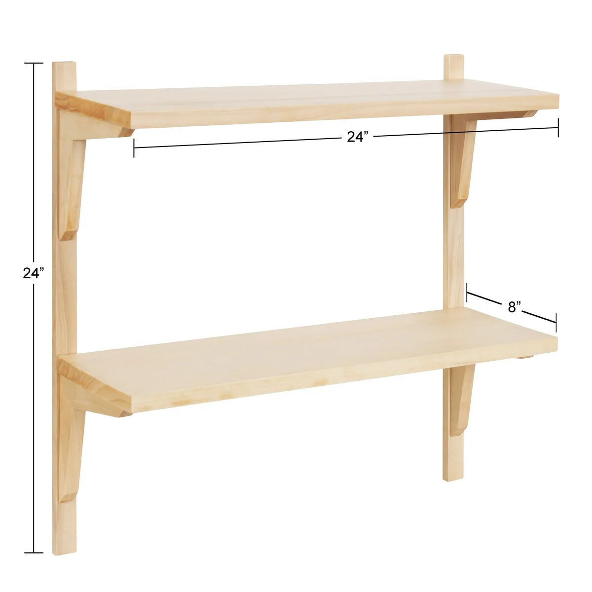 Mid-Century Wall Shelves, 24x8x24 Inch Decorative Wall-Mounted Storage And Display Shelving