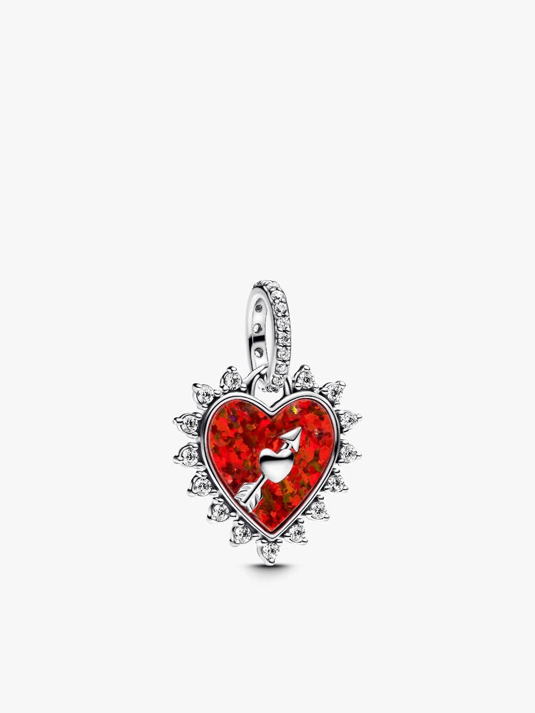 Spinnable Arrow Heart Charm Necklace