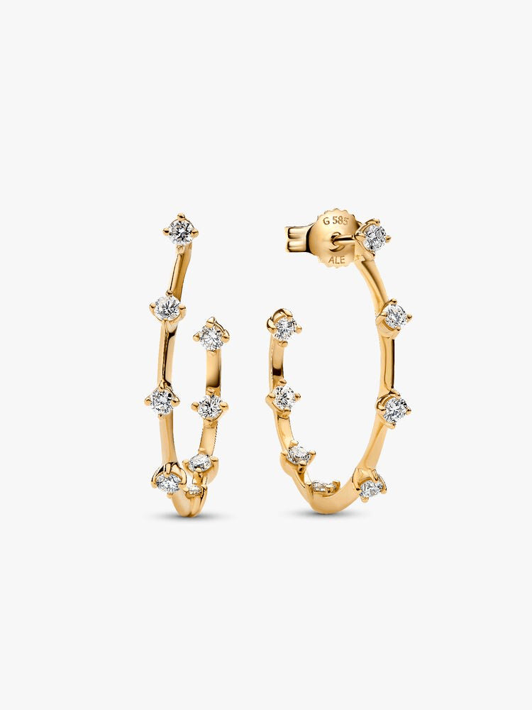 Pandora Era Lab-Grown Diamond Station Hoop Earrings