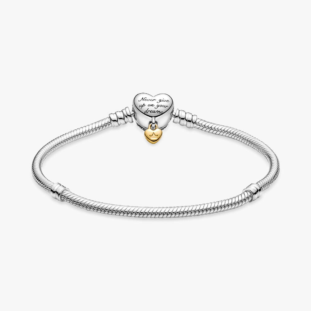 FINAL SALE - Disney Princess Pandora Moments Heart Snake Chain Bracelet