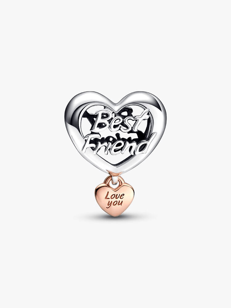 Love You Best Friend Heart Charm