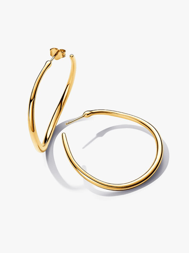 Organically Shaped 42 mm Open Hoop Earrings