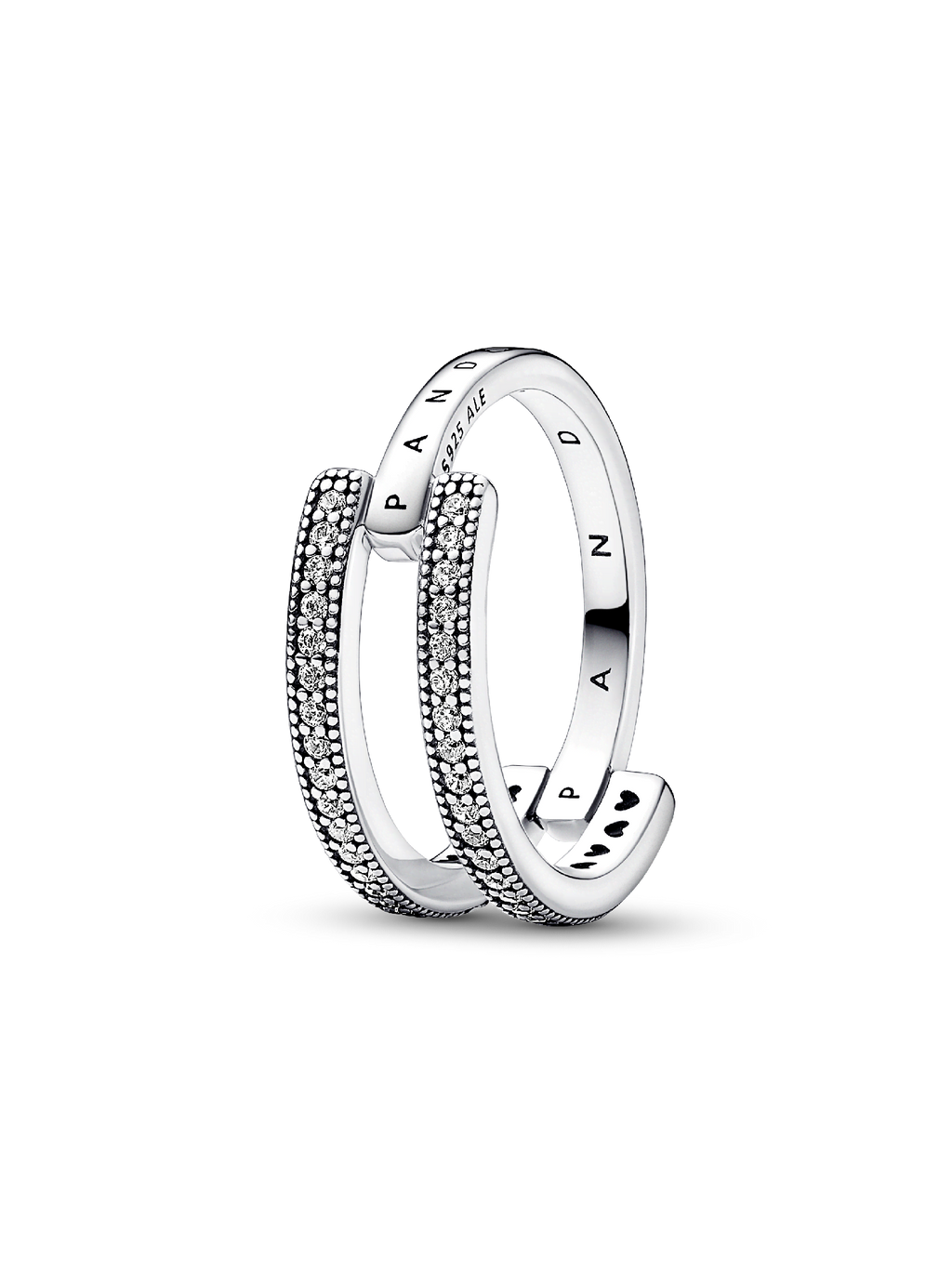 FINAL SALE - Pandora Signature Logo & Pavé Double Band Ring