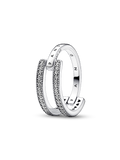 FINAL SALE - Pandora Signature Logo & Pavé Double Band Ring
