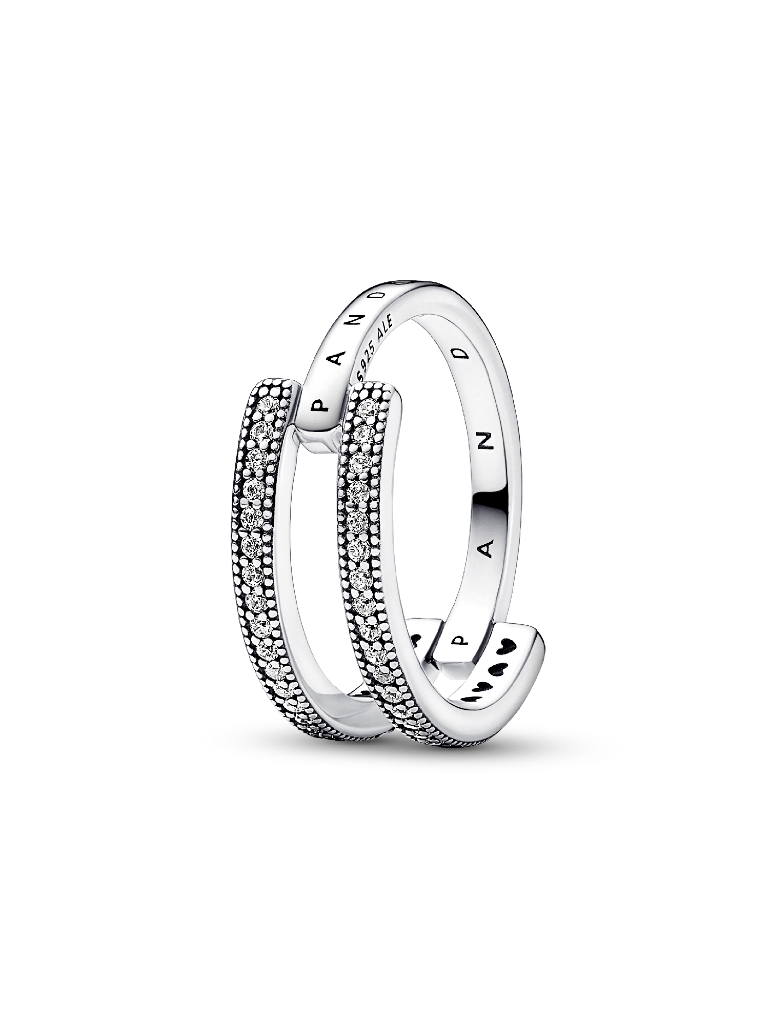 FINAL SALE - Pandora Signature Logo & Pavé Double Band Ring
