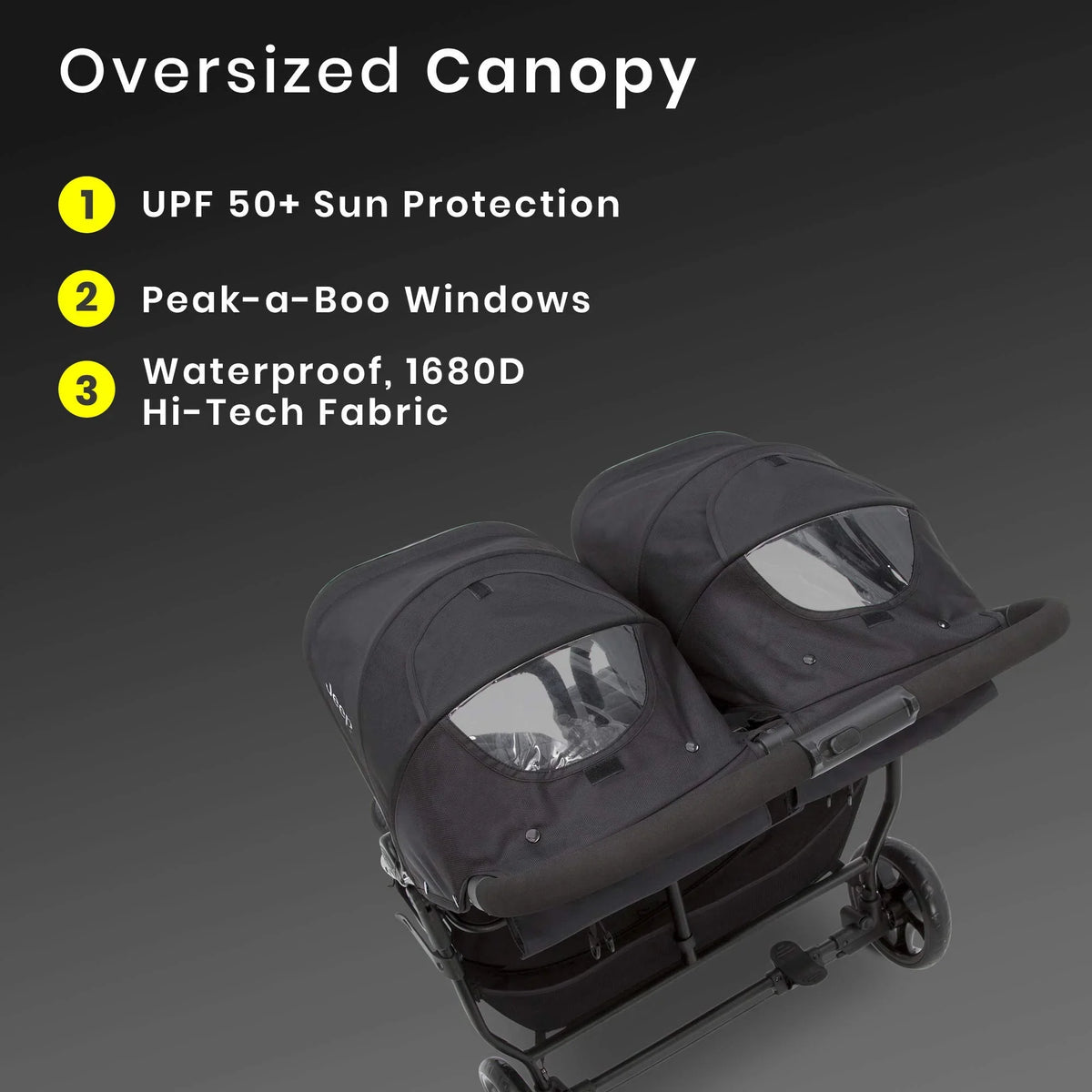 Jeep Destination Ultralight Side x Side Double Stroller, 80 Pounds Total - Destination