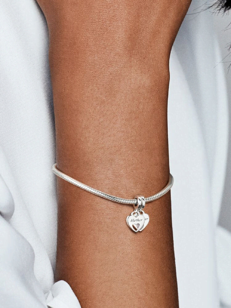 Double Heart Split Dangle Charm