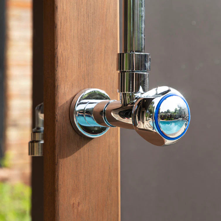 Stainless Steel Freestanding Outdoor Shower With Duckboard, 94.5 in H