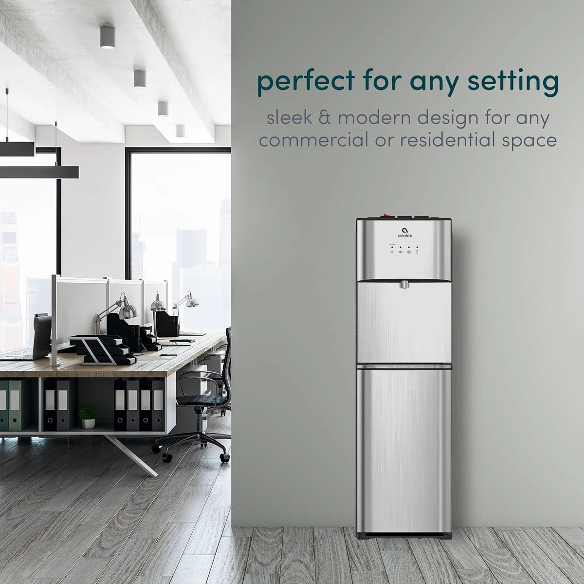 Avalon Bottom-Loading Self-Cleaning Water Cooler Dispenser, Stainless Steel, 3 Temperature Settings - A3
