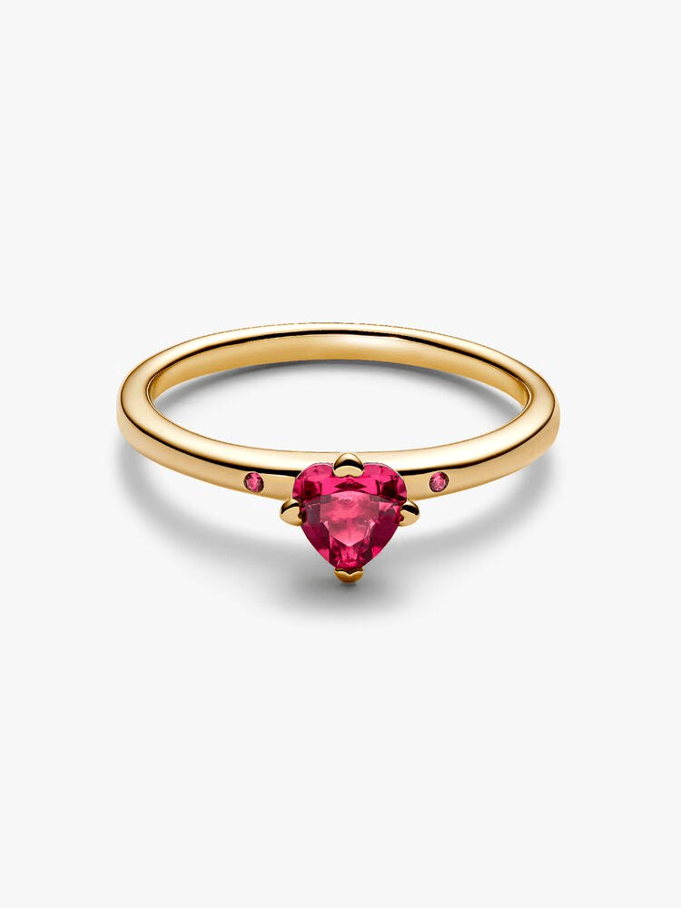 Sparkling Red Heart Ring