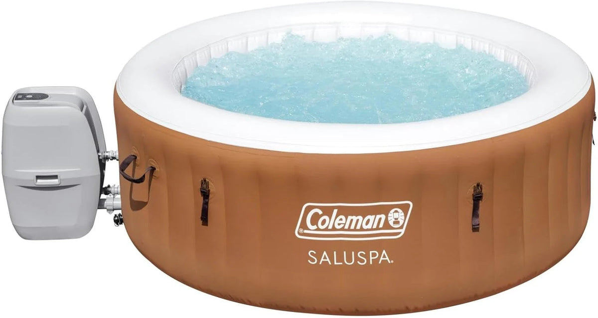2-4 Person Inflatable Hot Tub With 120 Air Jets And Insulated Cover