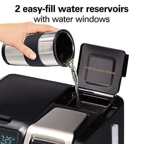 Programmable Thermal Coffee Maker, Single Serve And Full Pot, Pods Or Grounds, Black And Stainless